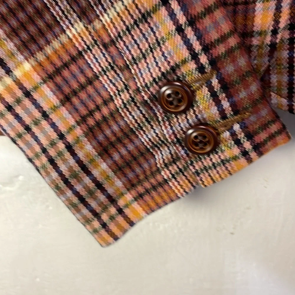 I.E. relaxed Plaid Wool-Blend Waist Length Versatile Statement Jacket - M-#0037 - Picture 6 of 12